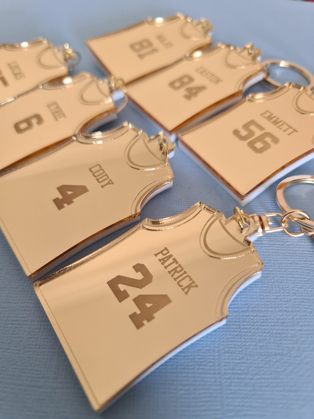 Basketball jersey keyring
